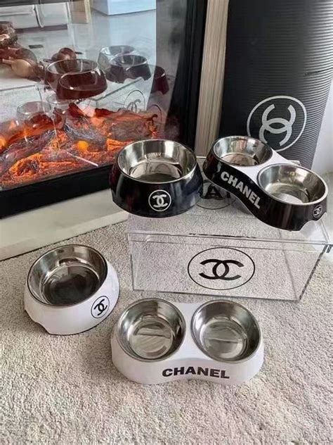 chanel dog water bowl|CHANEL Inspired Pet Bowl .